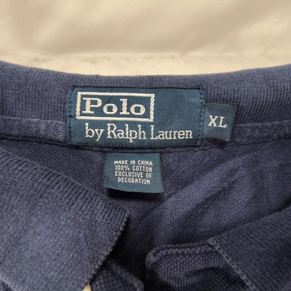 Polo by Ralph Lauren Collared Polo Shirt Mens Size Extra Large XL Navy Red